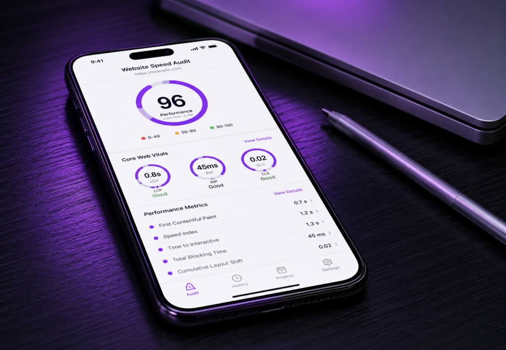 Website performance audit and speed analysis