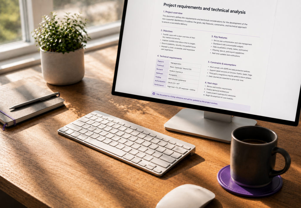 Project requirements and technical analysis