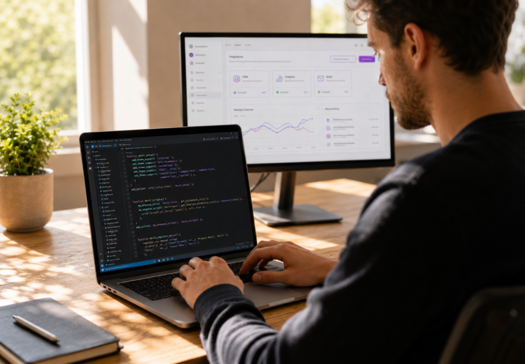 WordPress theme coding and functionality integration